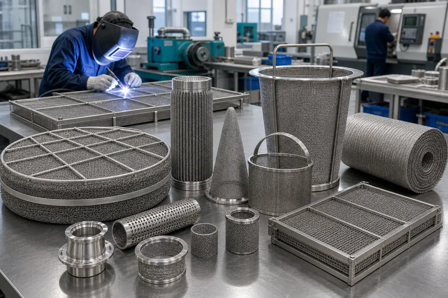 OEM and drawing-based fabrication for wire mesh and porous metal parts.